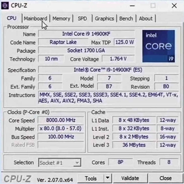 i9-14900KF超频8GHz 《CS2》最高1310FPS，权威硬件评测网站,www.dnpcw.com