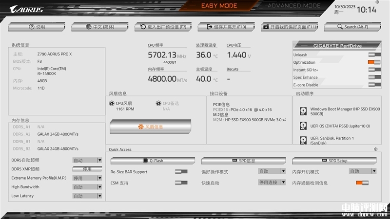 最新主板评测：技嘉冰雕X Z790 AORUS PRO X主板评测，权威硬件评测网站,www.dnpcw.com