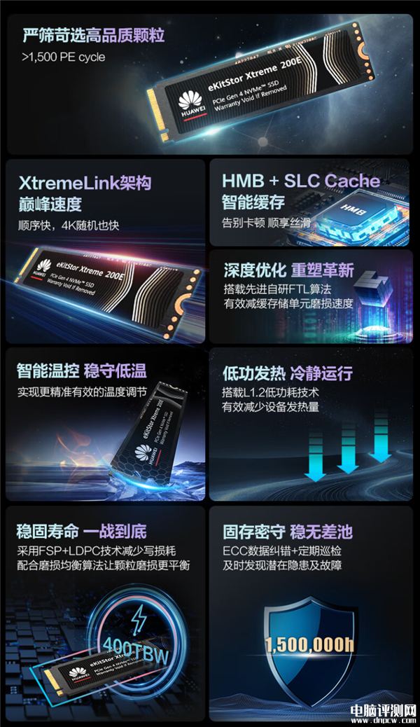 华为首款SSD坤灵eKitStor Xtreme 200E上市 1TB售价499元，权威硬件评测网站,www.dnpcw.com