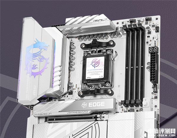 微星MPG X870E EDGE TI WIFI刀锋钛主板上市 全白主题售价3199元，权威硬件评测网站,www.dnpcw.com