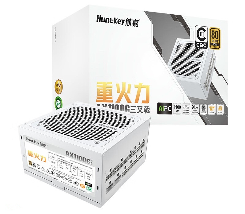 航嘉AX1100G白色三叉戟1100W金牌电源上市 售价999元，权威硬件评测网站,www.dnpcw.com