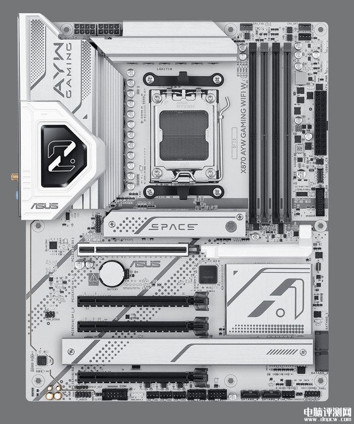 华硕X870 AYW GAMING WIFI W主板上市 太空主题白色设计售价2099元，权威硬件评测网站,www.dnpcw.com
