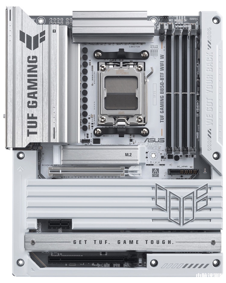 华硕TUF GAMING B850-BTF WIFI W背插主板白色版发布，权威硬件评测网站,www.dnpcw.com