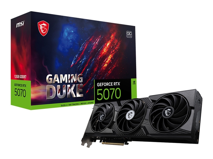 微星RTX 5070 12G GAMING DUKE 3X显卡发布，权威硬件评测网站,www.dnpcw.com