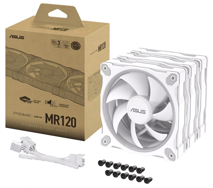 华硕Prime MR120机箱风扇发布 双面RGB+最大噪音23分贝，权威硬件评测网站,www.dnpcw.com