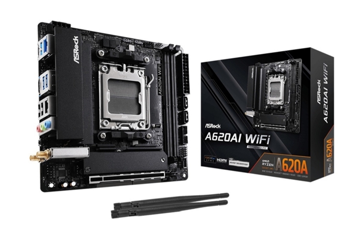 华擎AM5平台Mini-ITX规格主板A620AI WiFi发布 支持AMD Ryzen 9000系列处理器，权威硬件评测网站,www.dnpcw.com